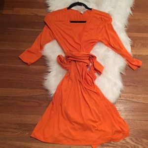 Banana Republic Orange Wrap Dress